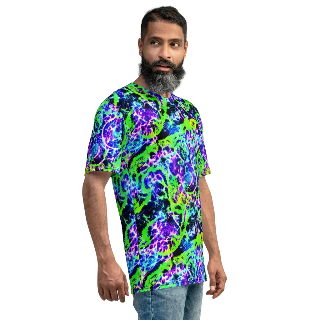 Plasma Spiral on Men's Crew Neck T-Shirt — Right
