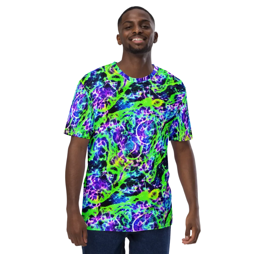 Plasma Spiral on Men's Crew Neck T-Shirt — Front