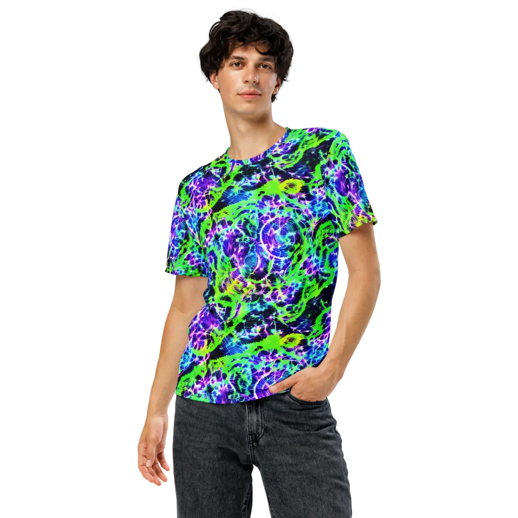 Plasma Spiral on Men's Crew Neck T-Shirt — Front