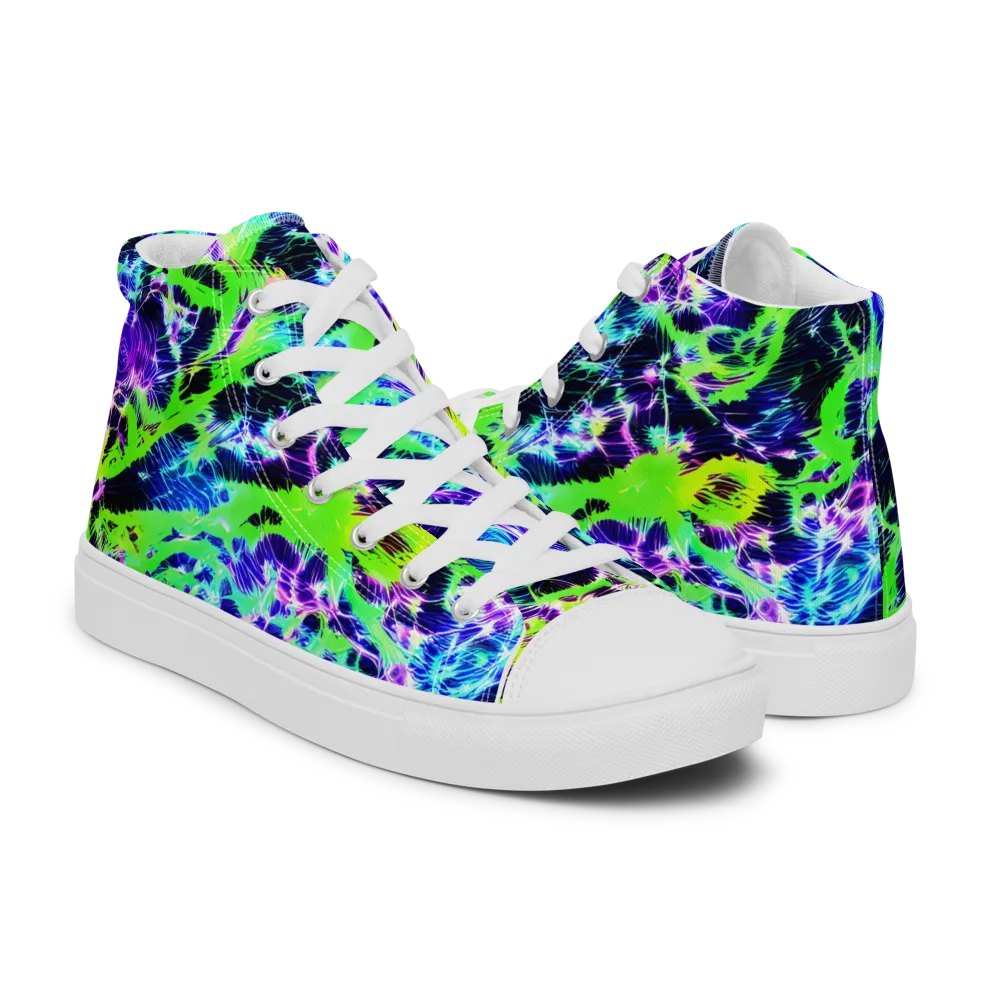 Plasma Spiral on Men's High Top Canvas Shoes — Right