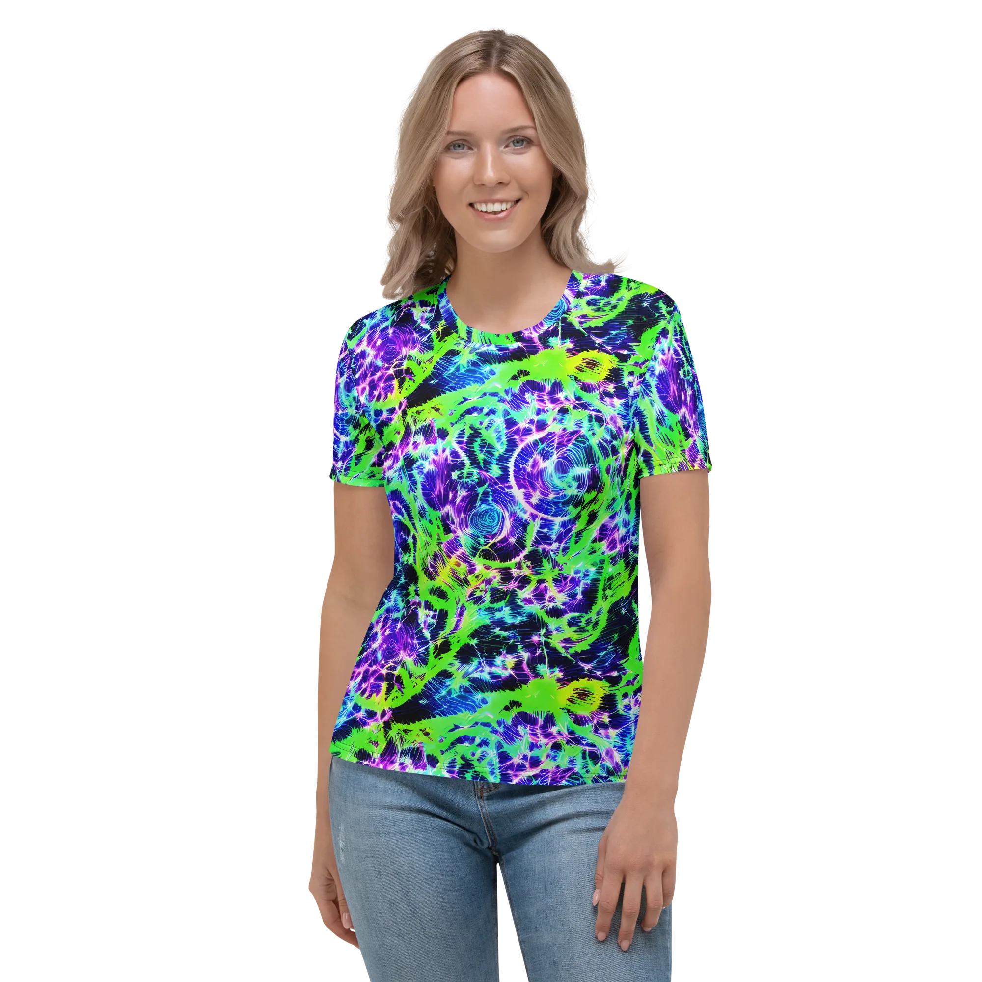 Plasma Spiral on Women's Crew Neck T-Shirt — Front