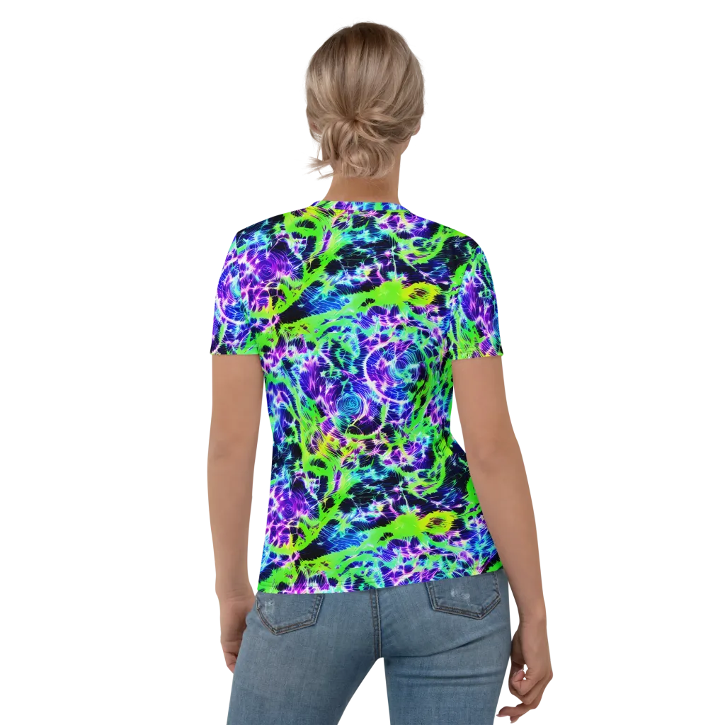 Plasma Spiral on Women's Crew Neck T-Shirt — Back