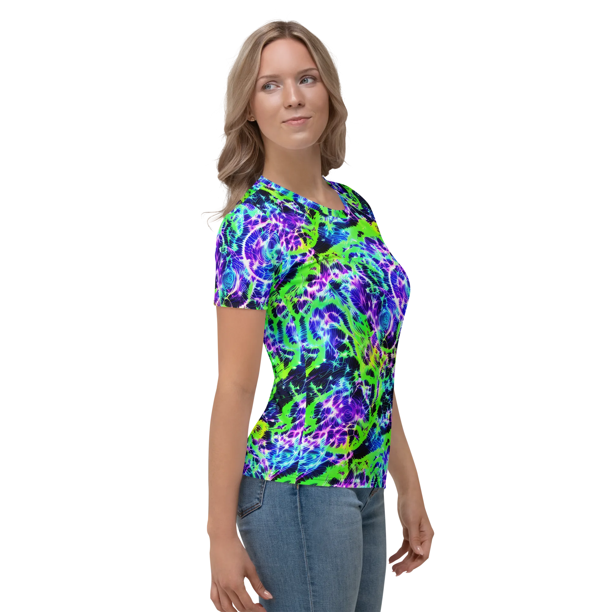 Plasma Spiral on Women's Crew Neck T-Shirt — Right