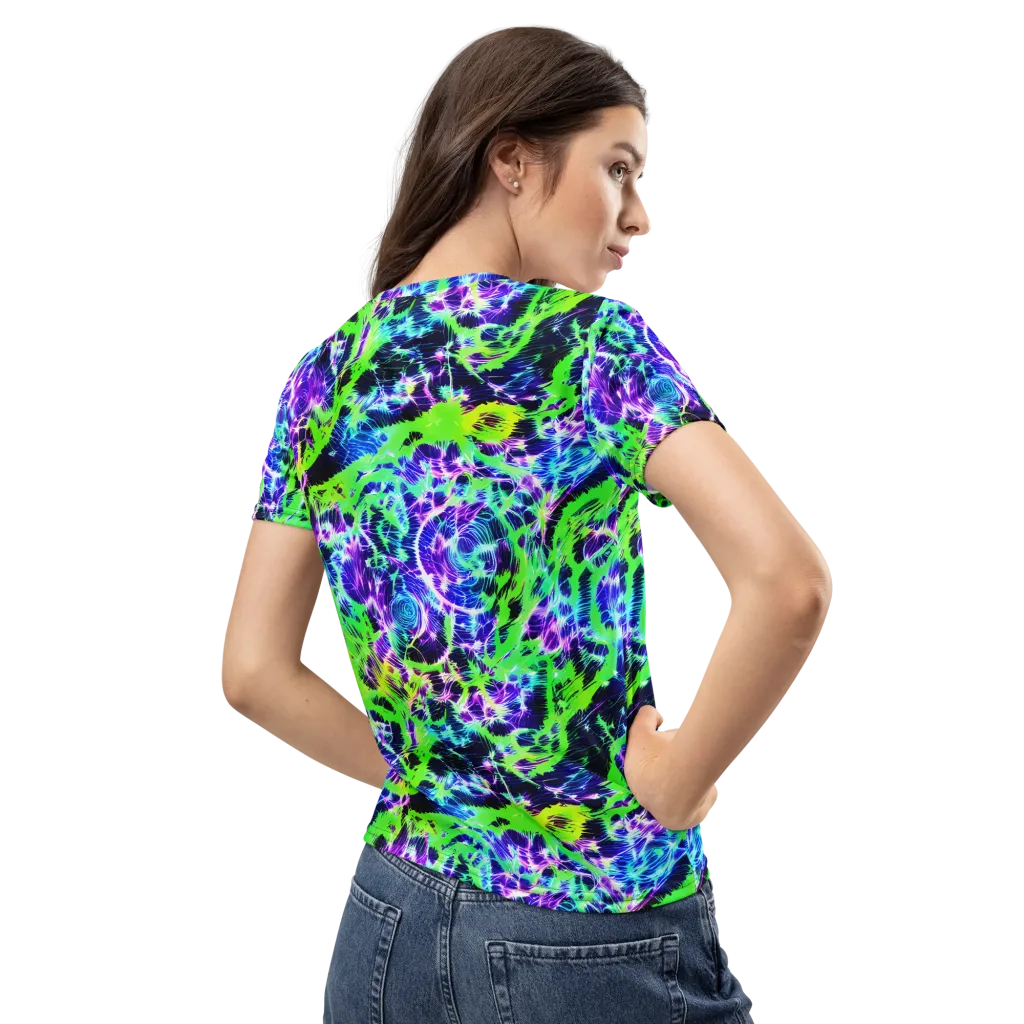 Plasma Spiral on Women's Crew Neck T-Shirt — Back