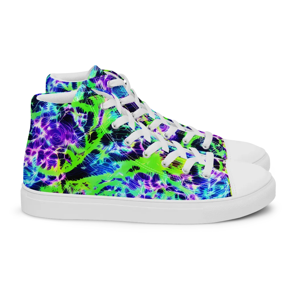 Plasma Spiral on Women's High Top Canvas Shoes — Right