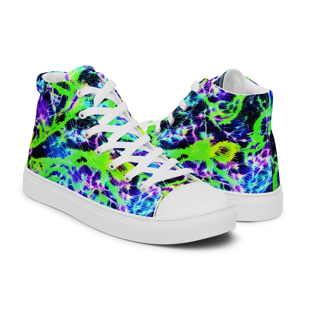 Plasma Spiral on Women's High Top Canvas Shoes — Right