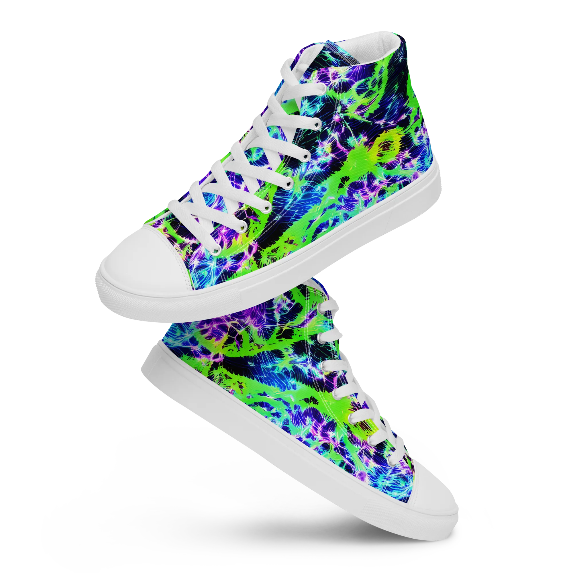 Plasma Spiral on Women's High Top Canvas Shoes — Front
