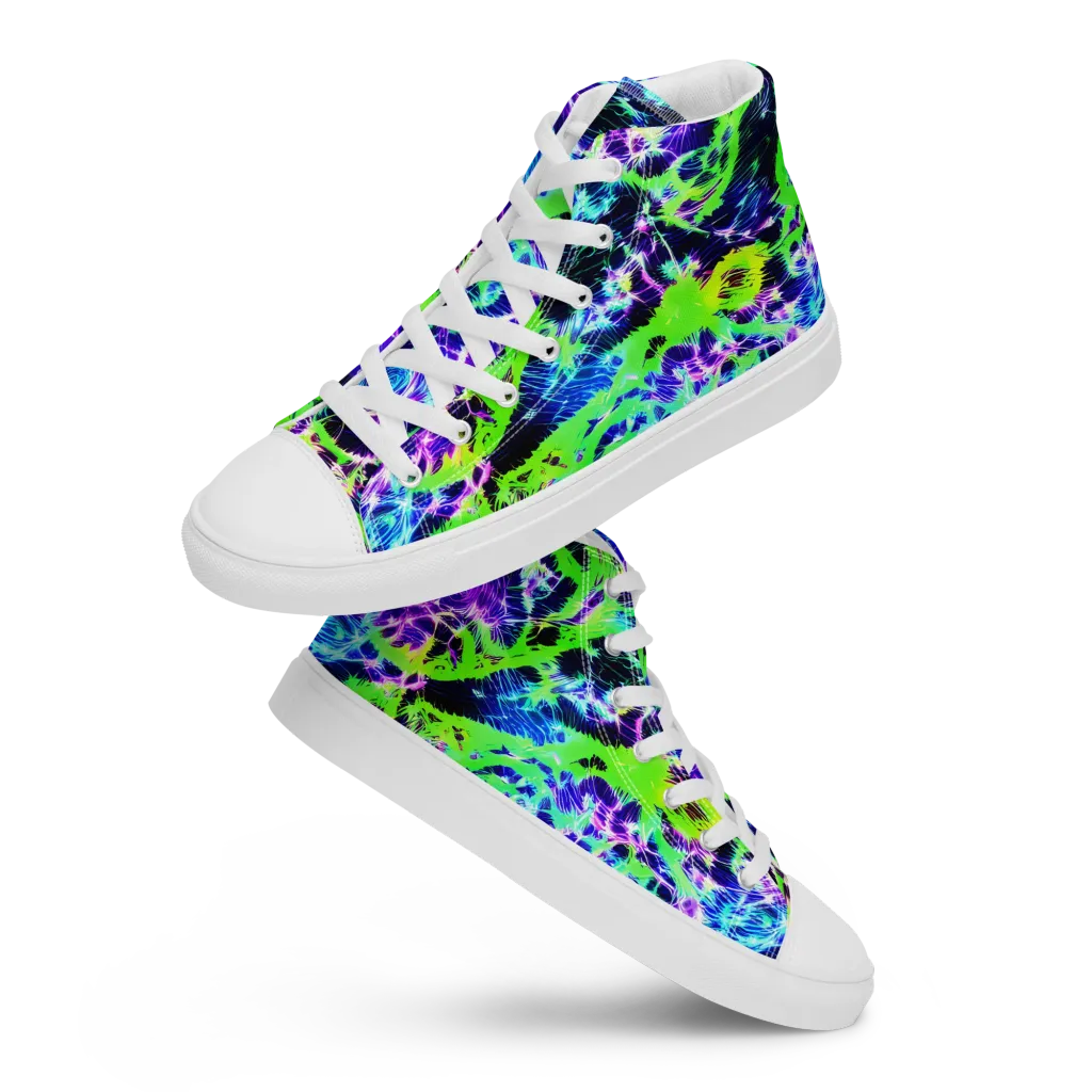 Plasma Spiral on Women's High Top Canvas Shoes — Front