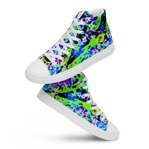 Plasma Spiral on a Women's High Top Canvas Shoes