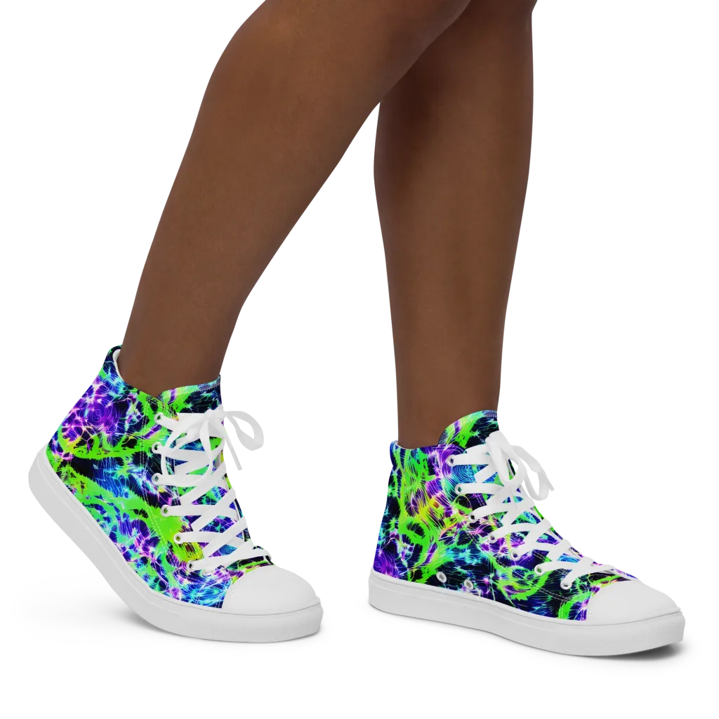Plasma Spiral on Women's High Top Canvas Shoes — Right