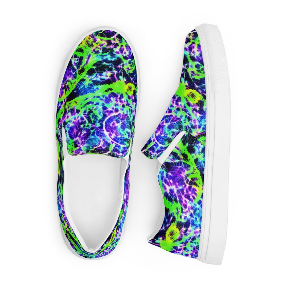 Plasma Spiral on Men's Slip-On Canvas Shoes — Front