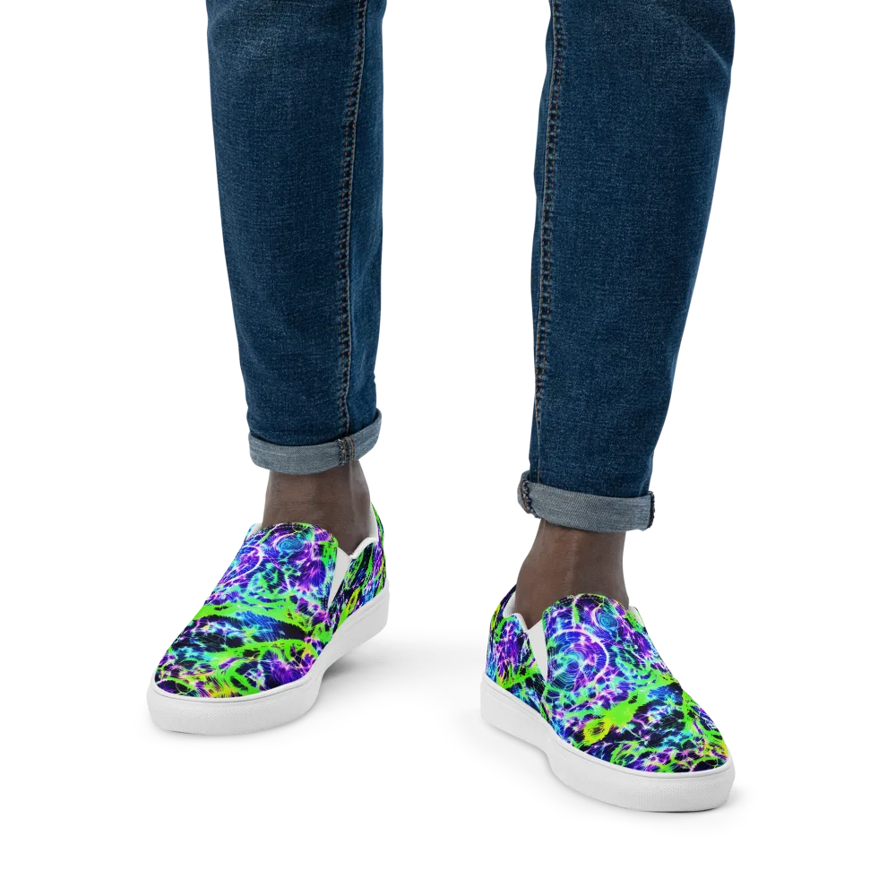 Plasma Spiral on Men's Slip-On Canvas Shoes — Front