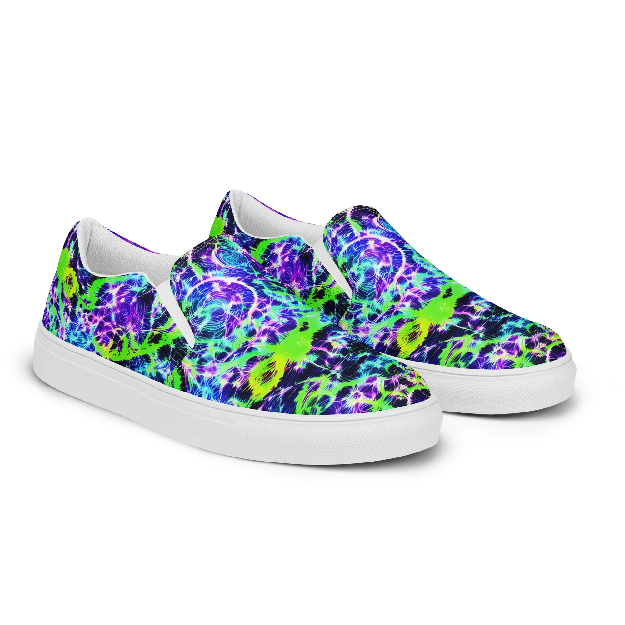 Plasma Spiral on Women's Slip-On Canvas Shoes — Right Front