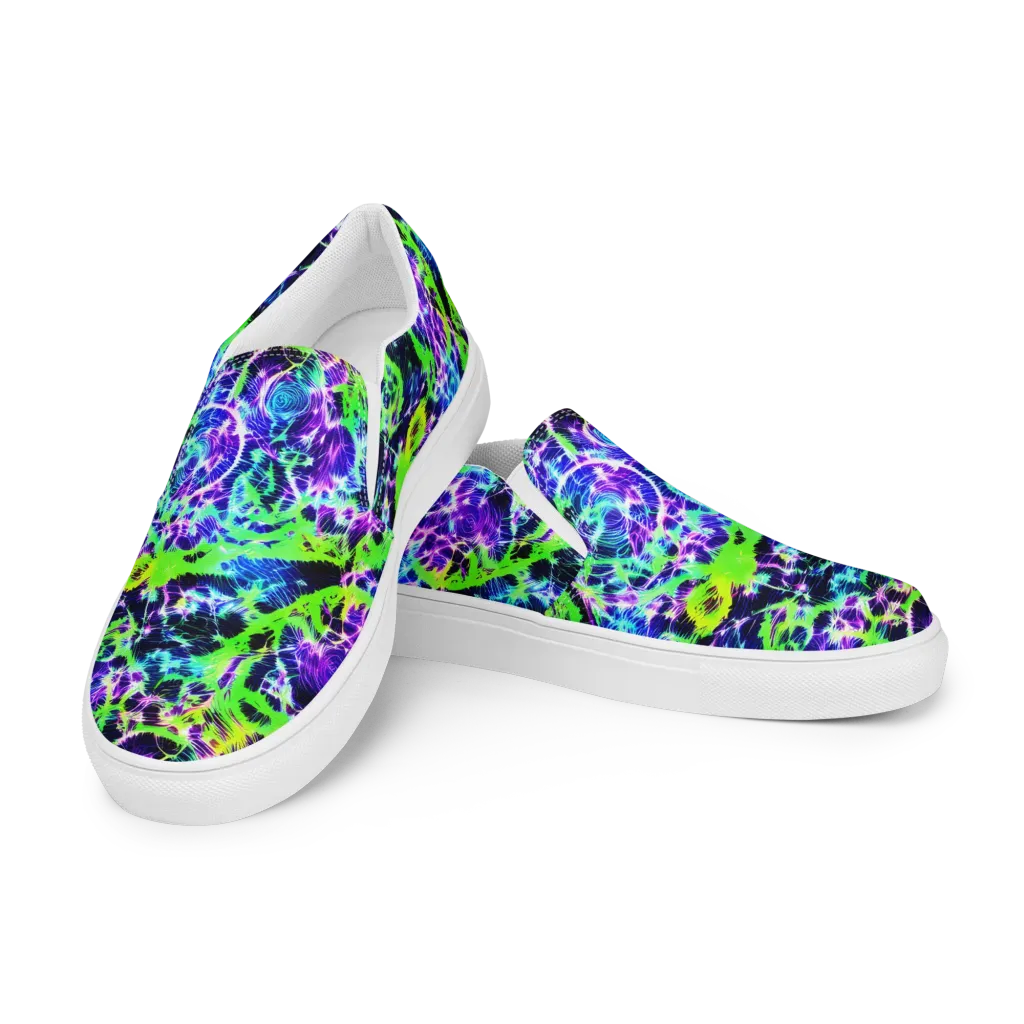 Plasma Spiral on Women's Slip-On Canvas Shoes — Left Front