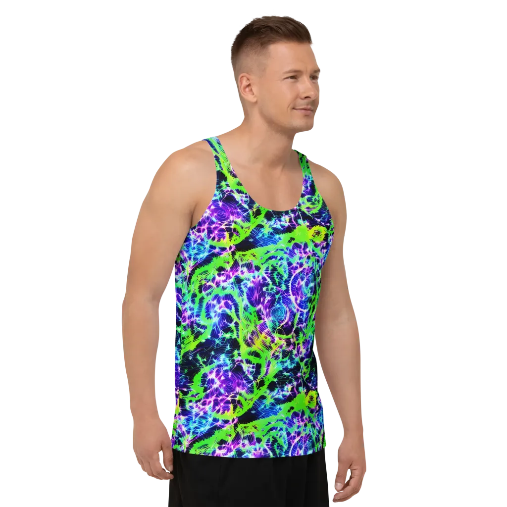 Plasma Spiral on Men's Tank Top — Right Front