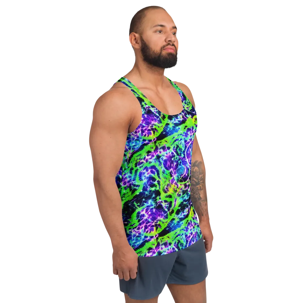 Plasma Spiral on Men's Tank Top — Right Front
