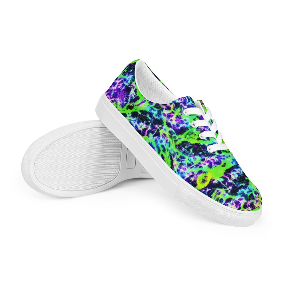 Plasma Spiral on Men's Lace-Up Canvas Shoes — Right Front