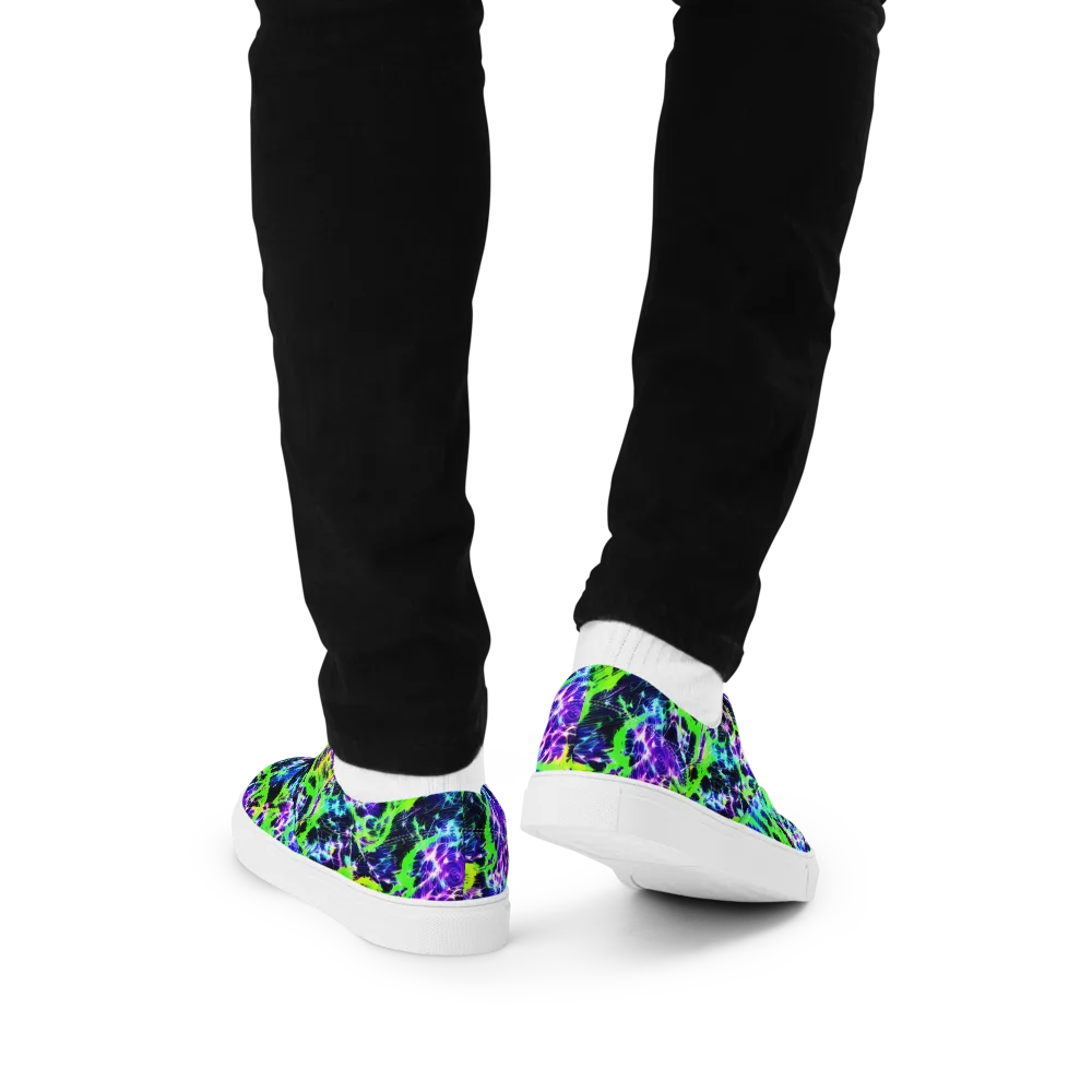 Plasma Spiral on Men's Lace-Up Canvas Shoes — Back