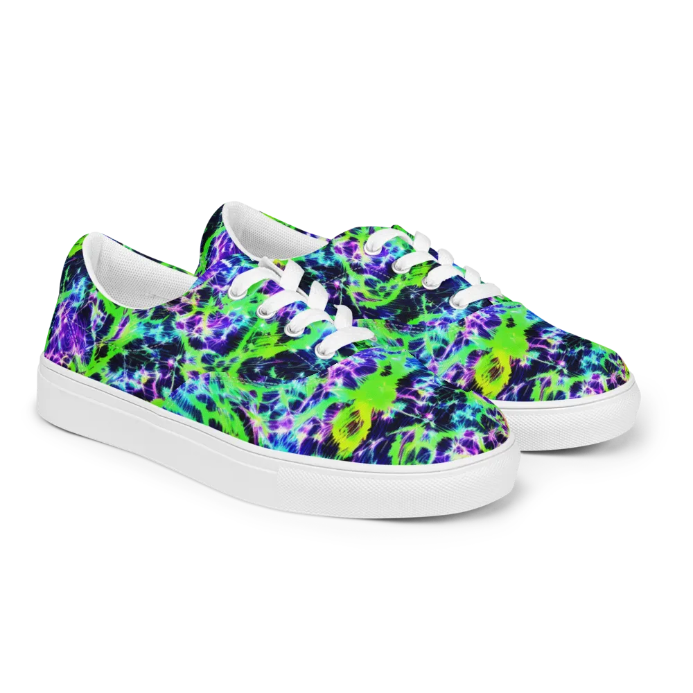 Plasma Spiral on Men's Lace-Up Canvas Shoes — Right Front