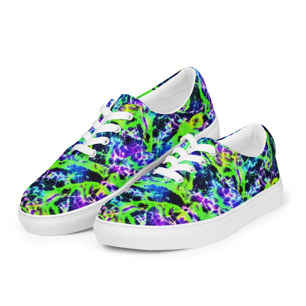 Plasma Spiral on Men's Lace-Up Canvas Shoes — Left Front