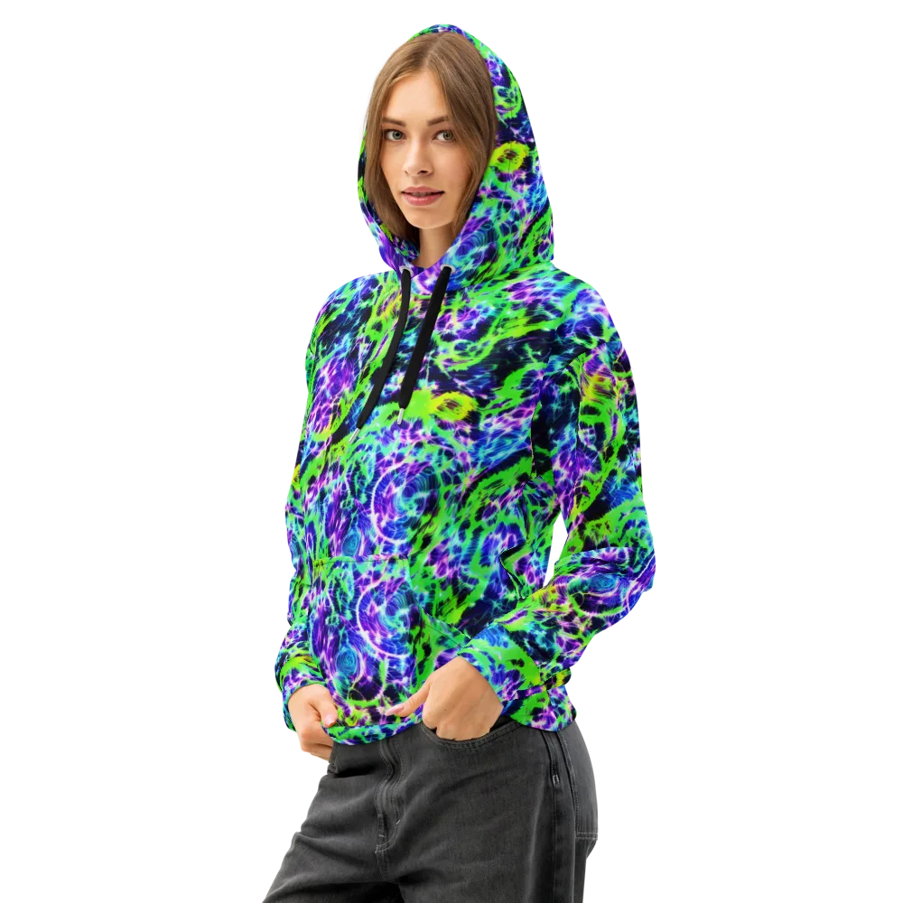 Plasma Spiral on Cotton Hoodie — Left Front