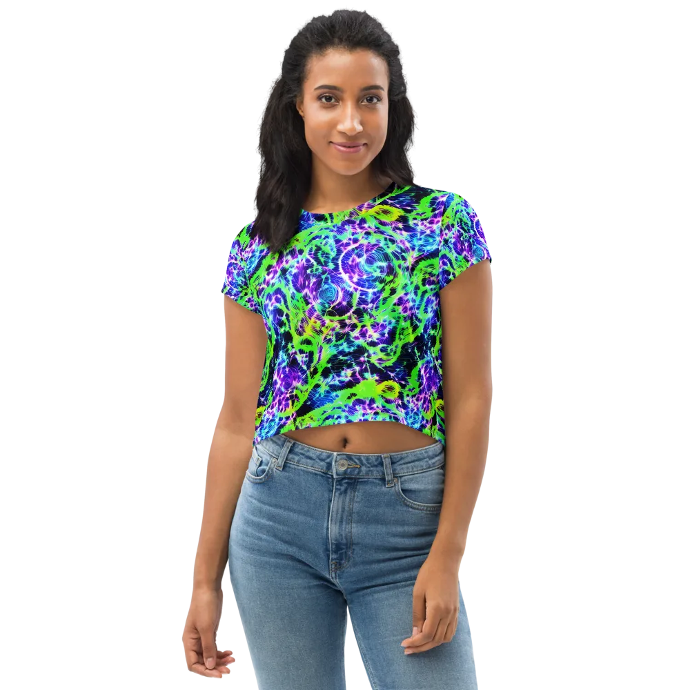 Plasma Spiral on Crop Tee — Front