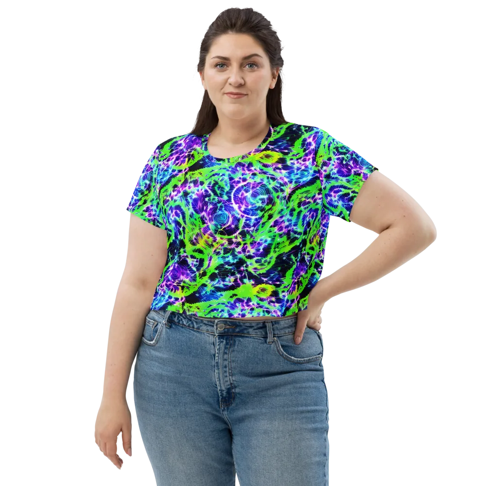 Plasma Spiral on Crop Tee — Front