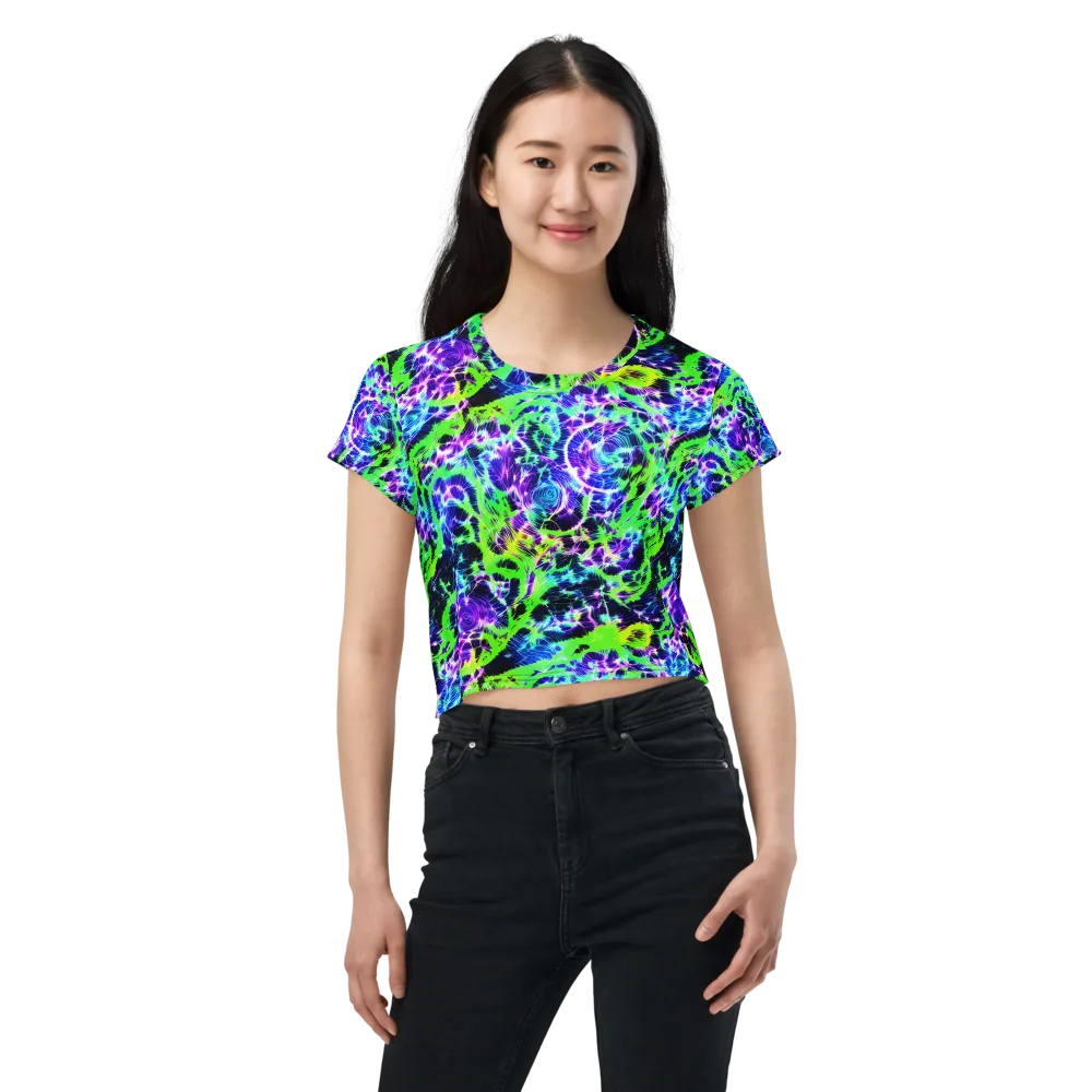 Plasma Spiral on Crop Tee — Front