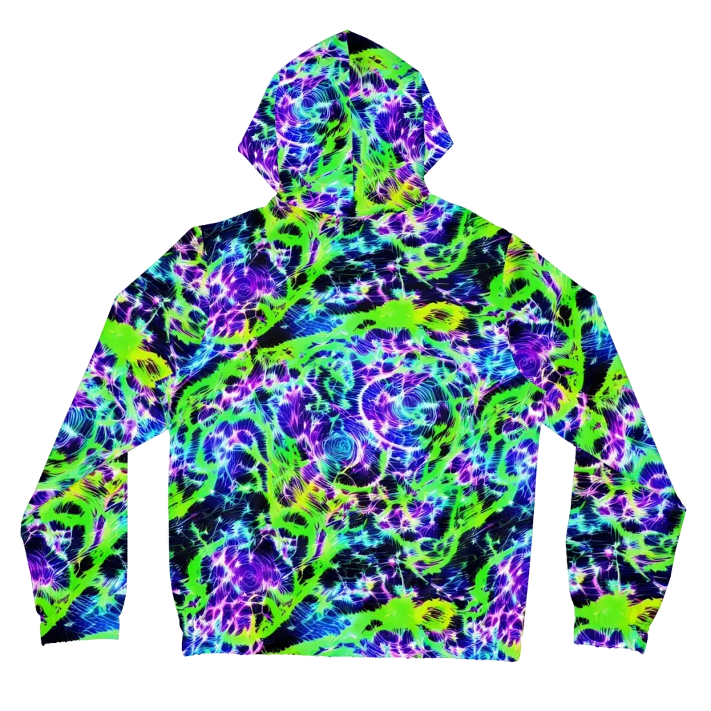 Plasma Spiral on Women's Full-Zip Hoodie — Back