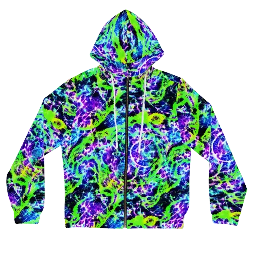 Plasma Spiral on a Women's Full-Zip Hoodie