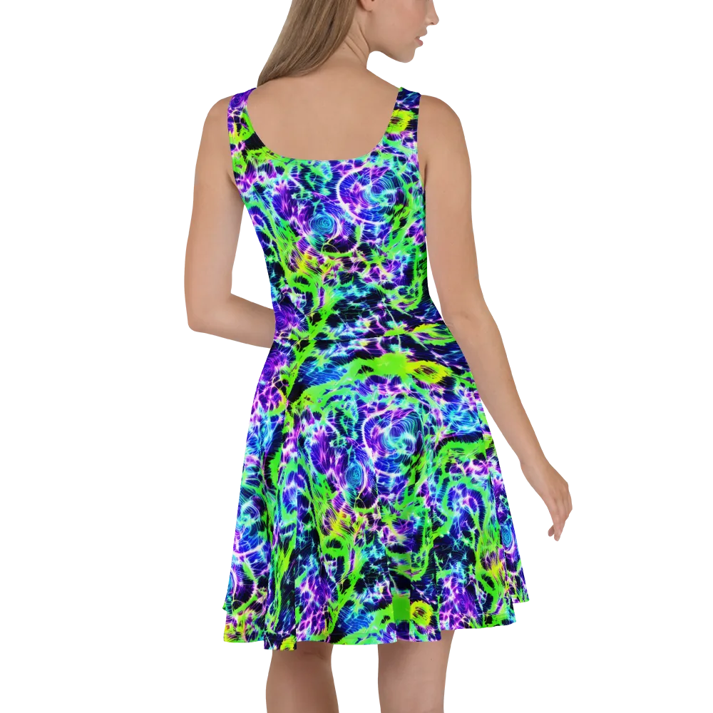 Plasma Spiral on Skater Dress — Back