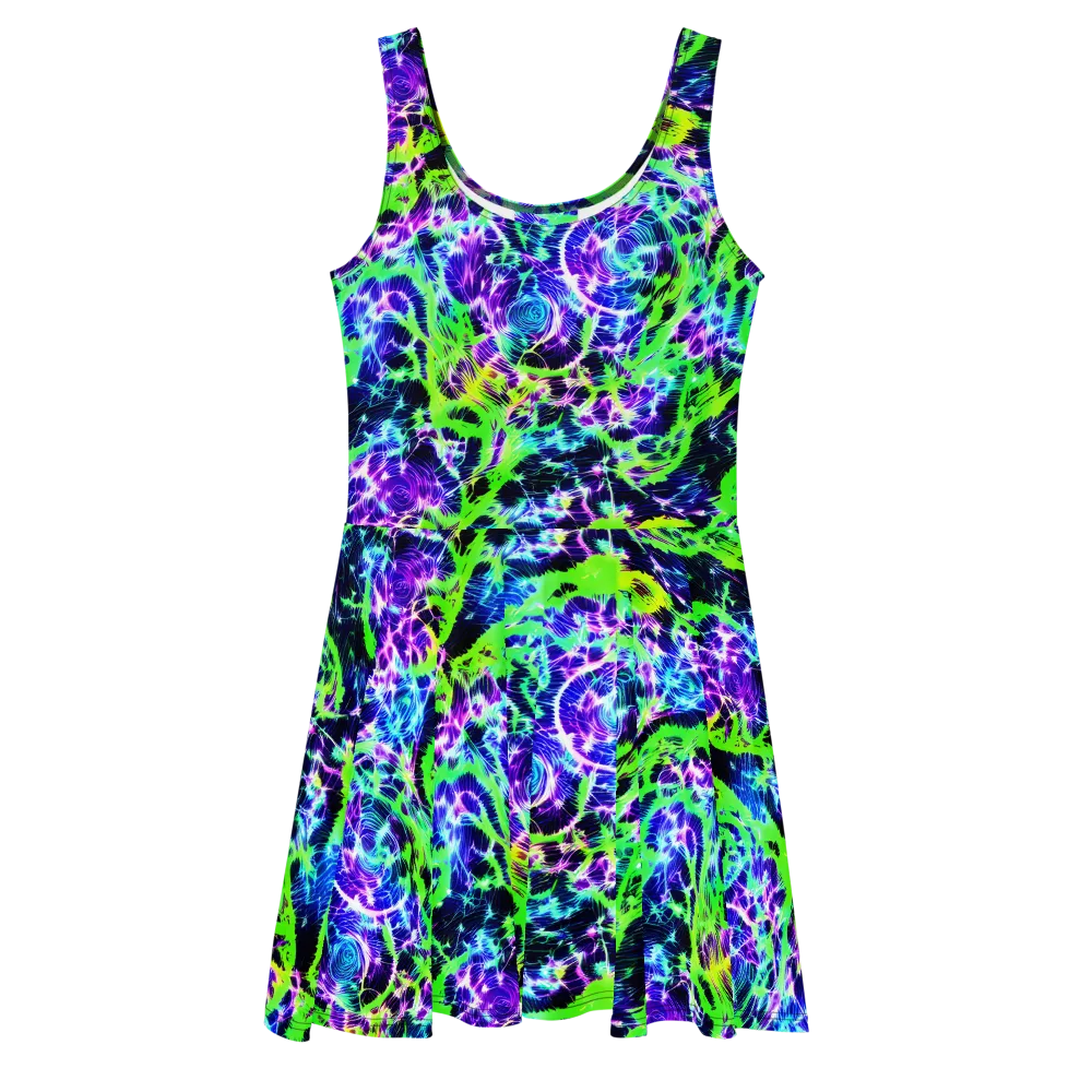 Plasma Spiral on Skater Dress — Front