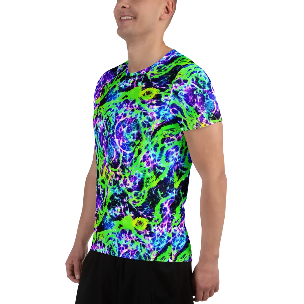 Plasma Spiral on Men's Athletic T-Shirt — Left