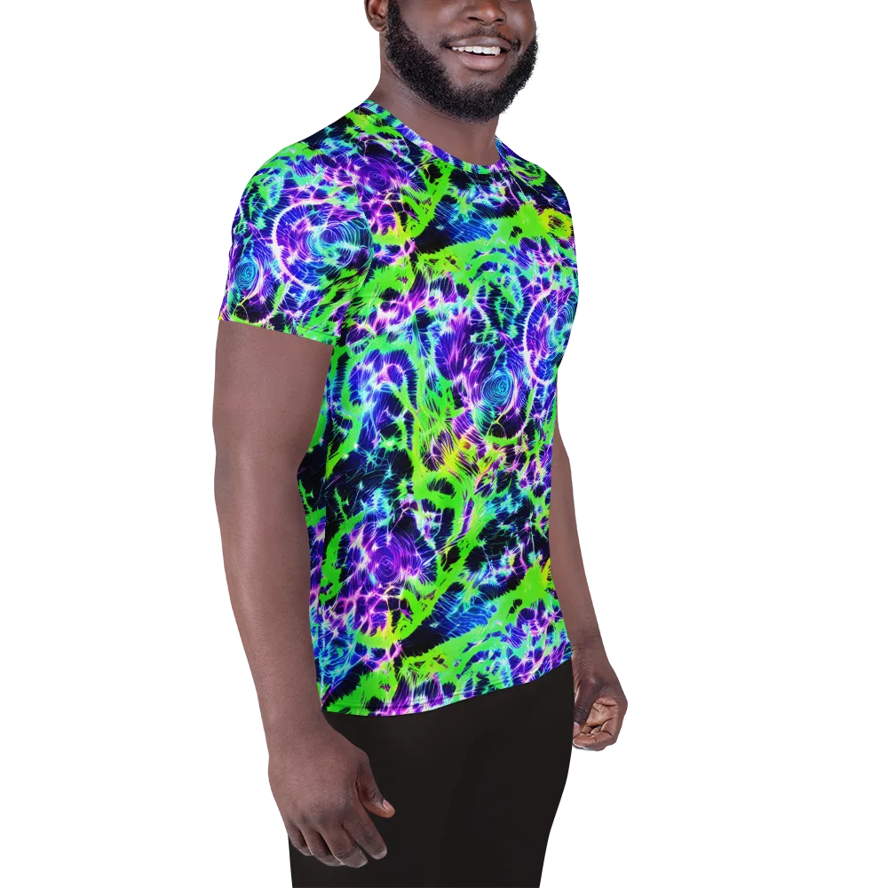 Plasma Spiral on Men's Athletic T-Shirt — Right