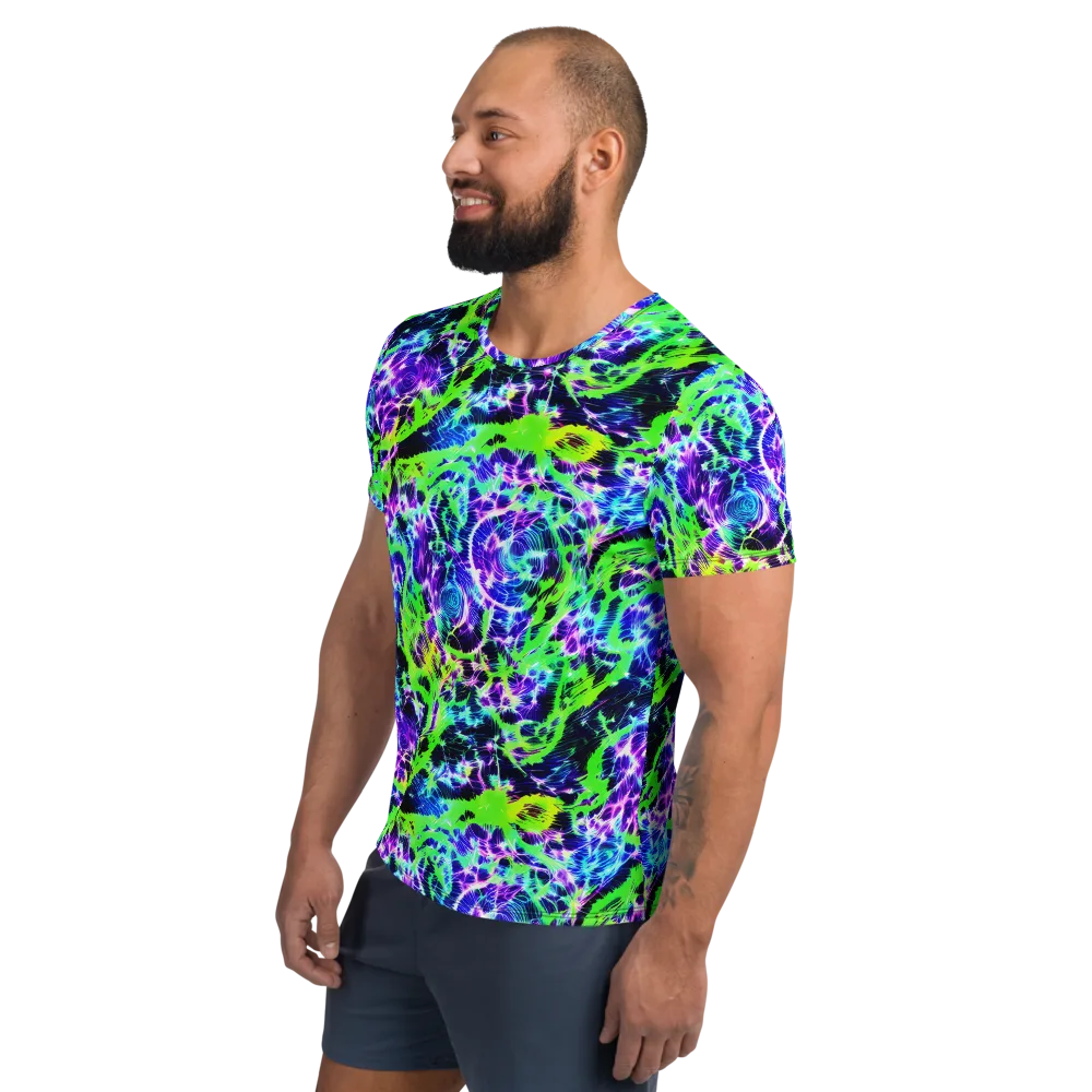 Plasma Spiral on Men's Athletic T-Shirt — Left