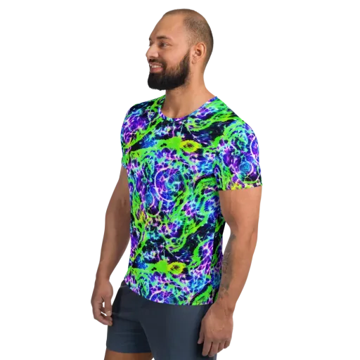 Plasma Spiral on a Men's Athletic T-Shirt