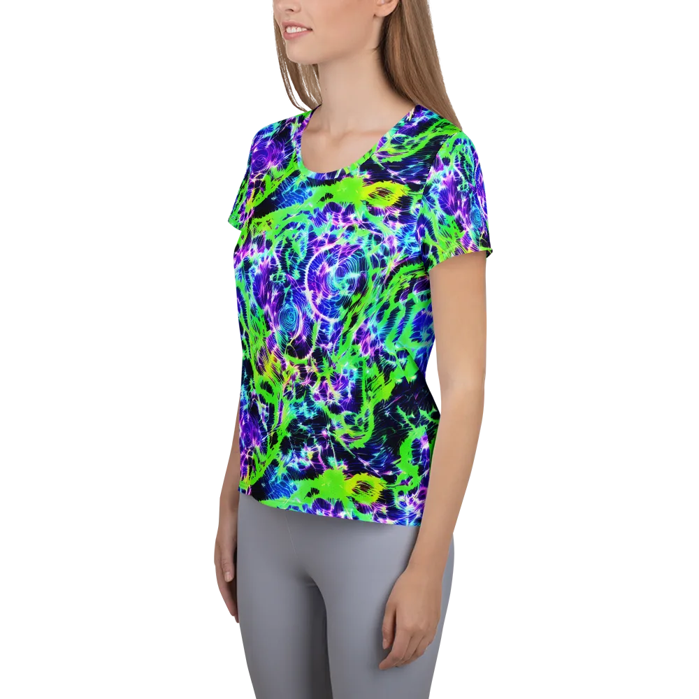 Plasma Spiral on Women's Athletic T-Shirt — Left