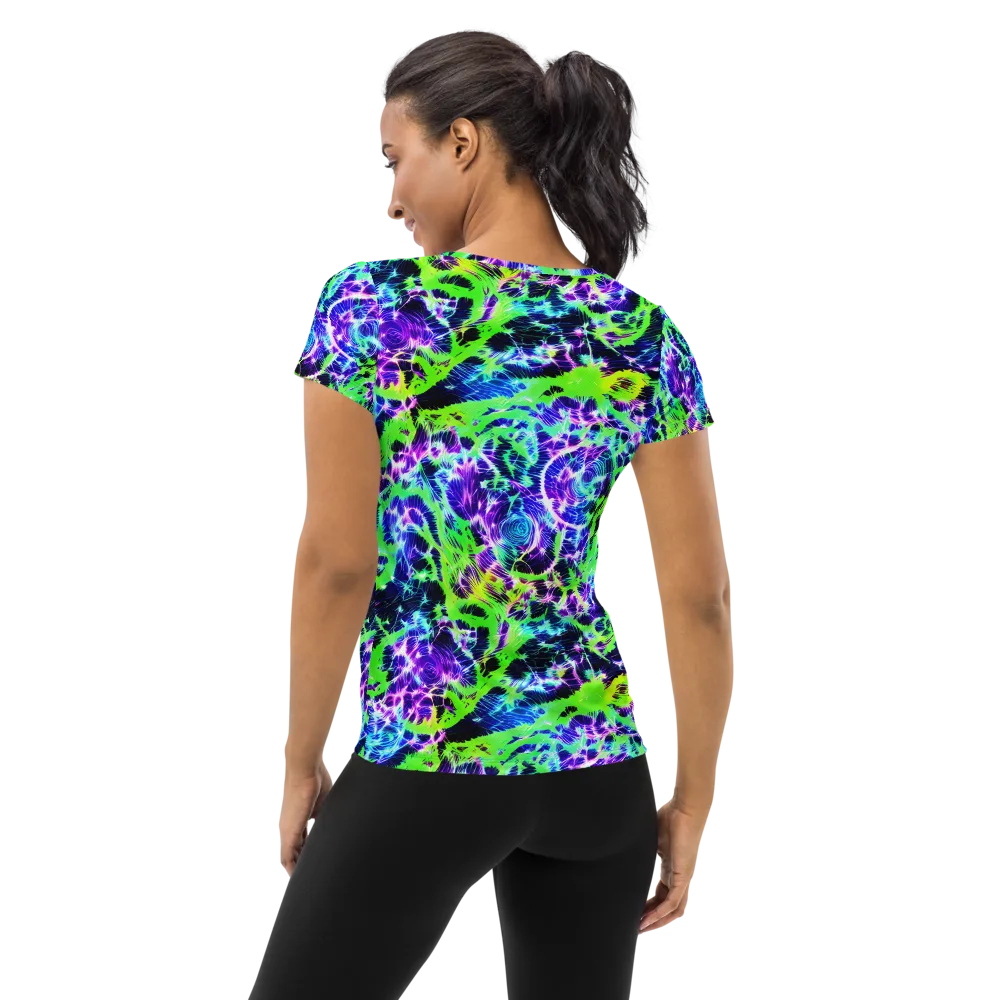 Plasma Spiral on Women's Athletic T-Shirt — Back
