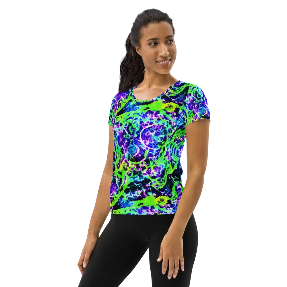Plasma Spiral on Women's Athletic T-Shirt — Left