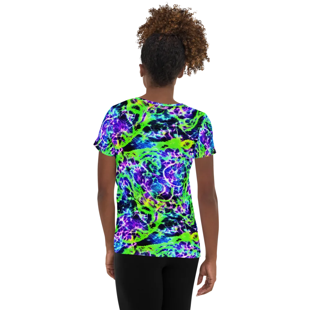 Plasma Spiral on Women's Athletic T-Shirt — Back