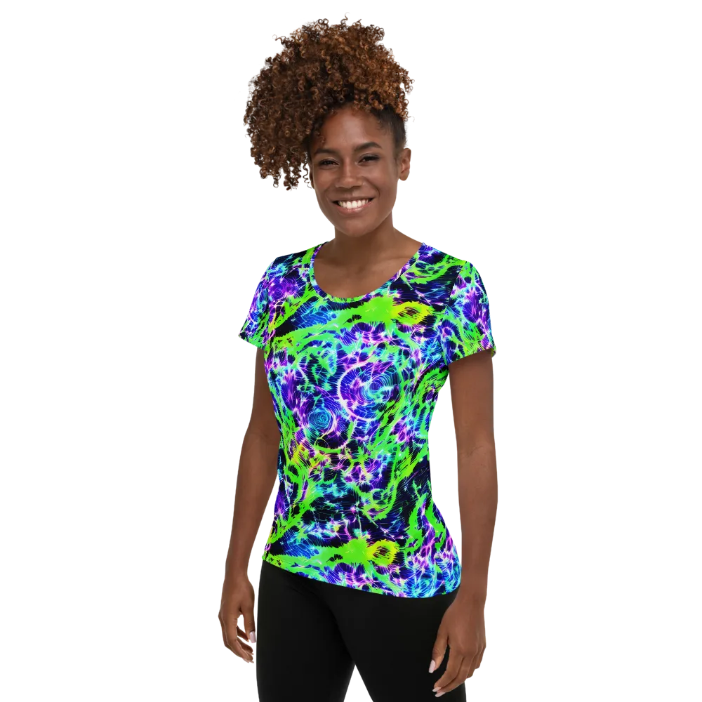 Plasma Spiral on Women's Athletic T-Shirt — Left