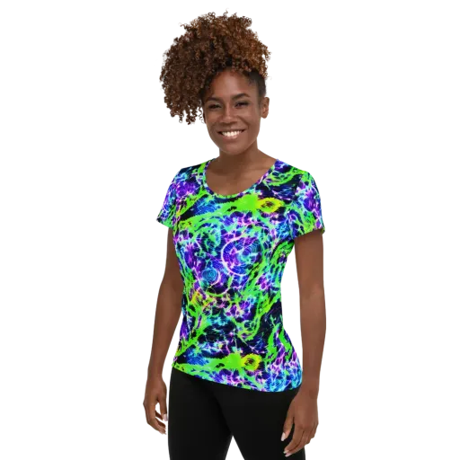Plasma Spiral on a Women's Athletic T-Shirt