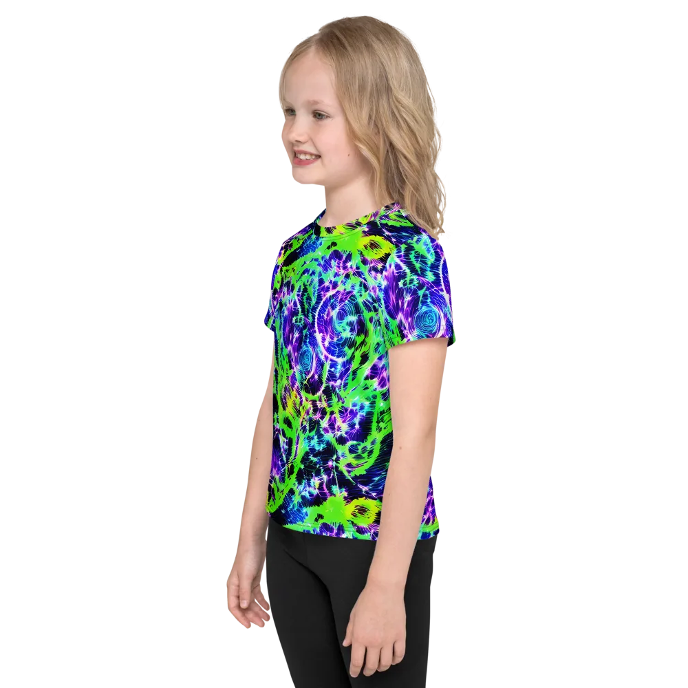 Plasma Spiral on Kids Crew Neck T-Shirt — Left