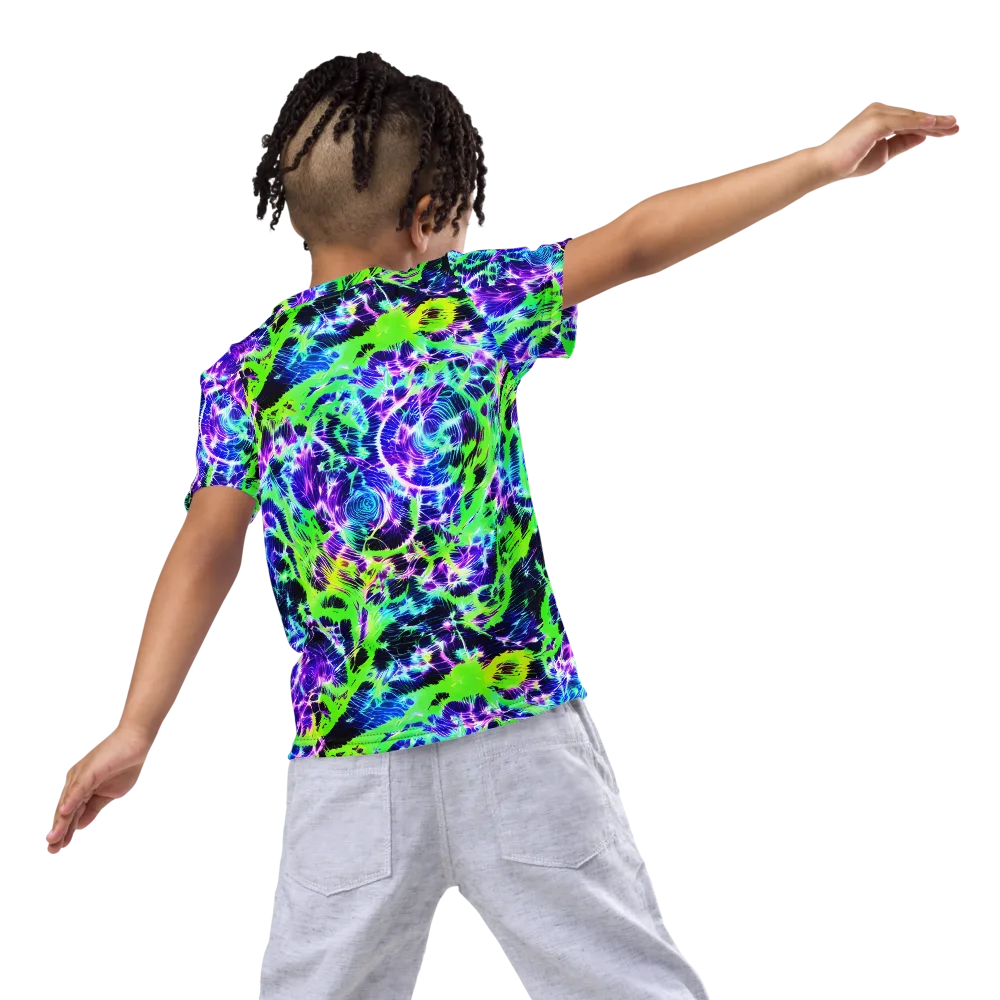 Plasma Spiral on Kids Crew Neck T-Shirt — Back