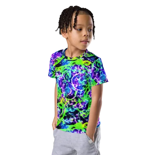 Plasma Spiral on a Kids Crew Neck T-Shirt