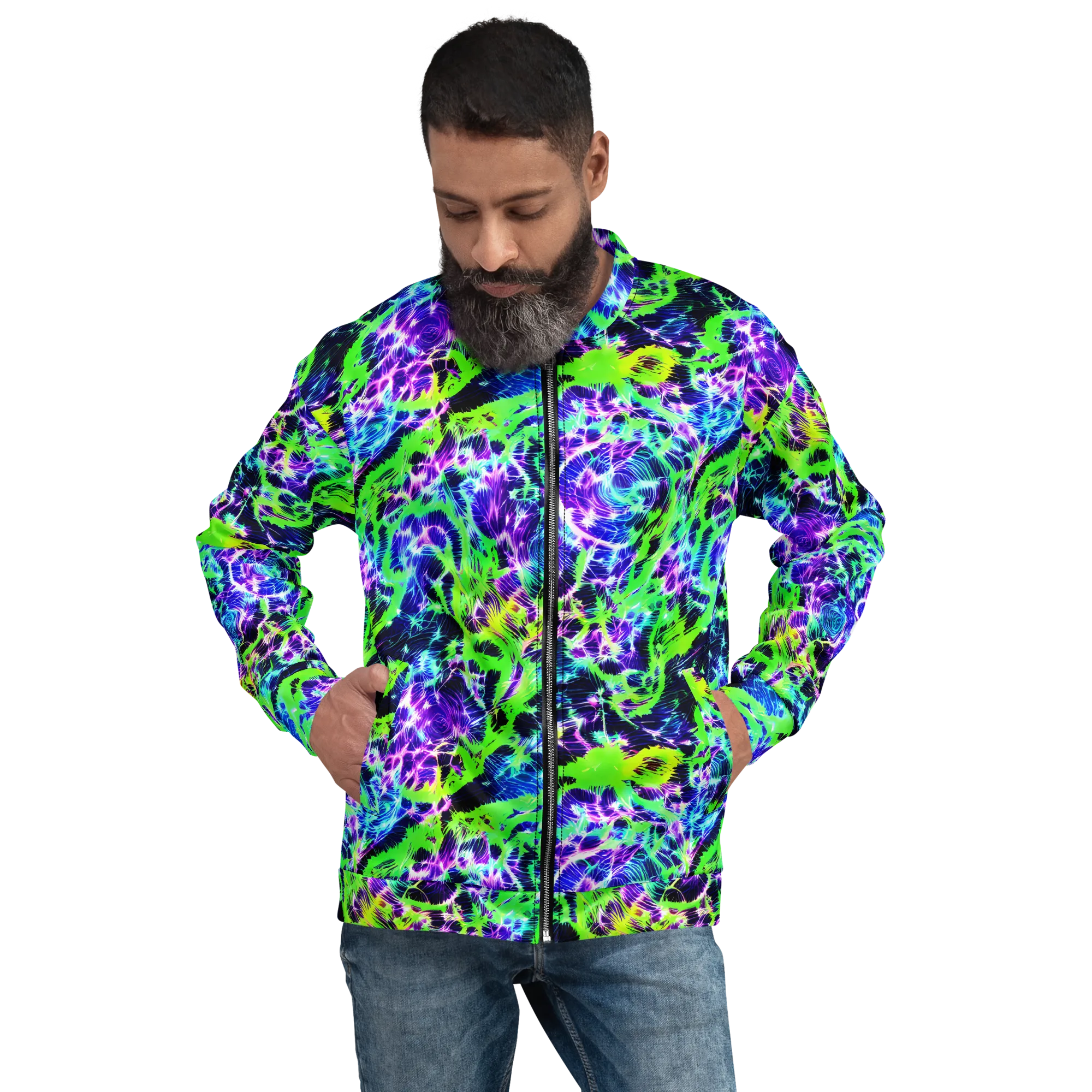 Plasma Spiral on Bomber Jacket — Front