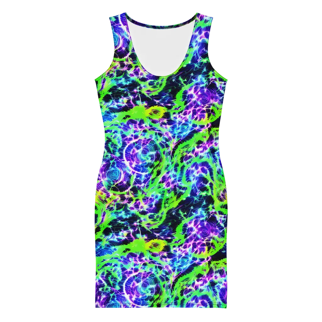Plasma Spiral on Bodycon Dress — Front