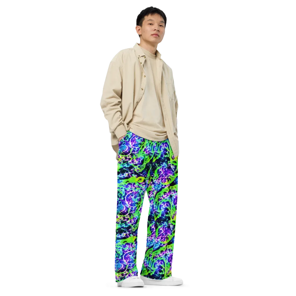 Plasma Spiral on Wide-Leg Pants — Right Front