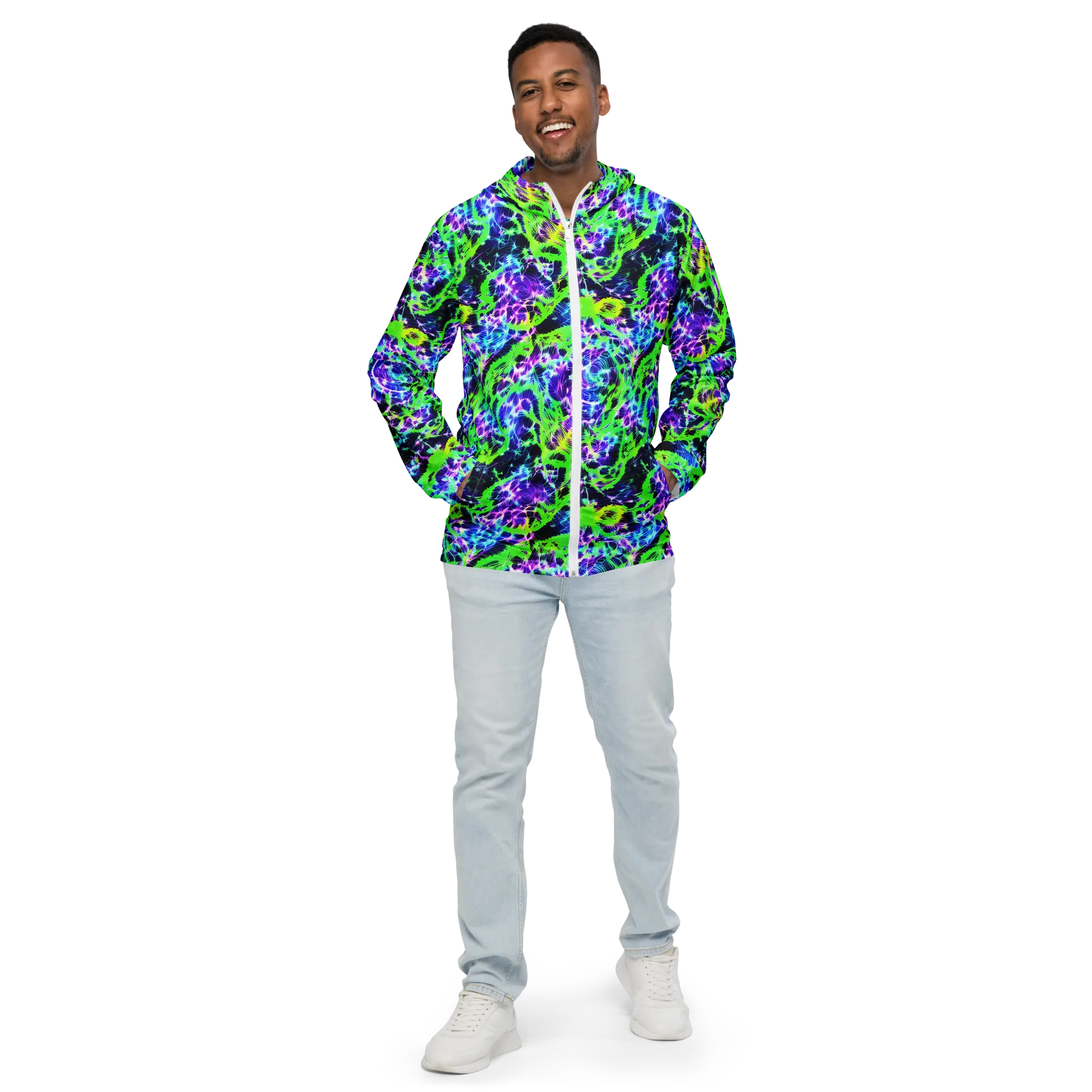 Plasma Spiral on Men's Windbreaker — Front