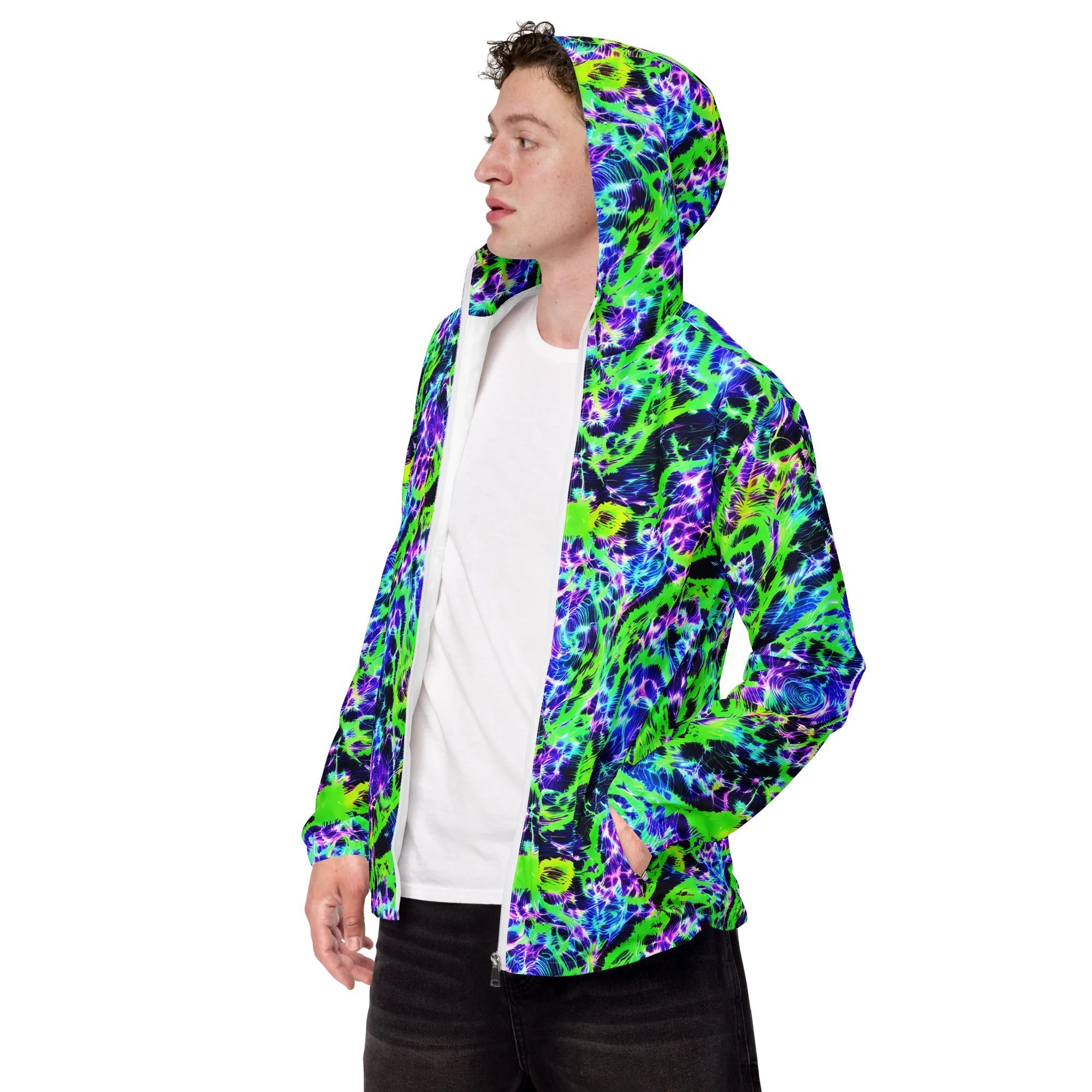 Plasma Spiral on Men's Windbreaker — Left Front